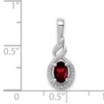 thumbnail image 3 of 925 Sterling Silver Garnet Diamond Necklace Charm Pendant Birthstone January, 3 of 8