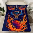 thumbnail image 2 of Manfei Basketball Sports Queen Sheet Sets,Ball Game Gaming Flat Sheet,Deepblue Orange Queen Fitted Sheet For Boys Teens,Ultra Soft Home Decor,4 Pieces, 2 of 7