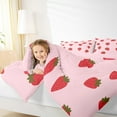 thumbnail image 4 of Manfei Kawaii Strawberry 2pcs Bedding Comforter Set,Red Pink Twin Comforter Sets,Cartoon Fruit Breathable Bedding Set,Microfiber Kids Bedroom Decor,Reversible, 4 of 8