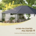 thumbnail image 3 of Outsunny 10' x 13' Gazebo Canopy Replacement, Patio Gazebo Roof with Top Vents for 84C-116, Dark Gray, 3 of 9
