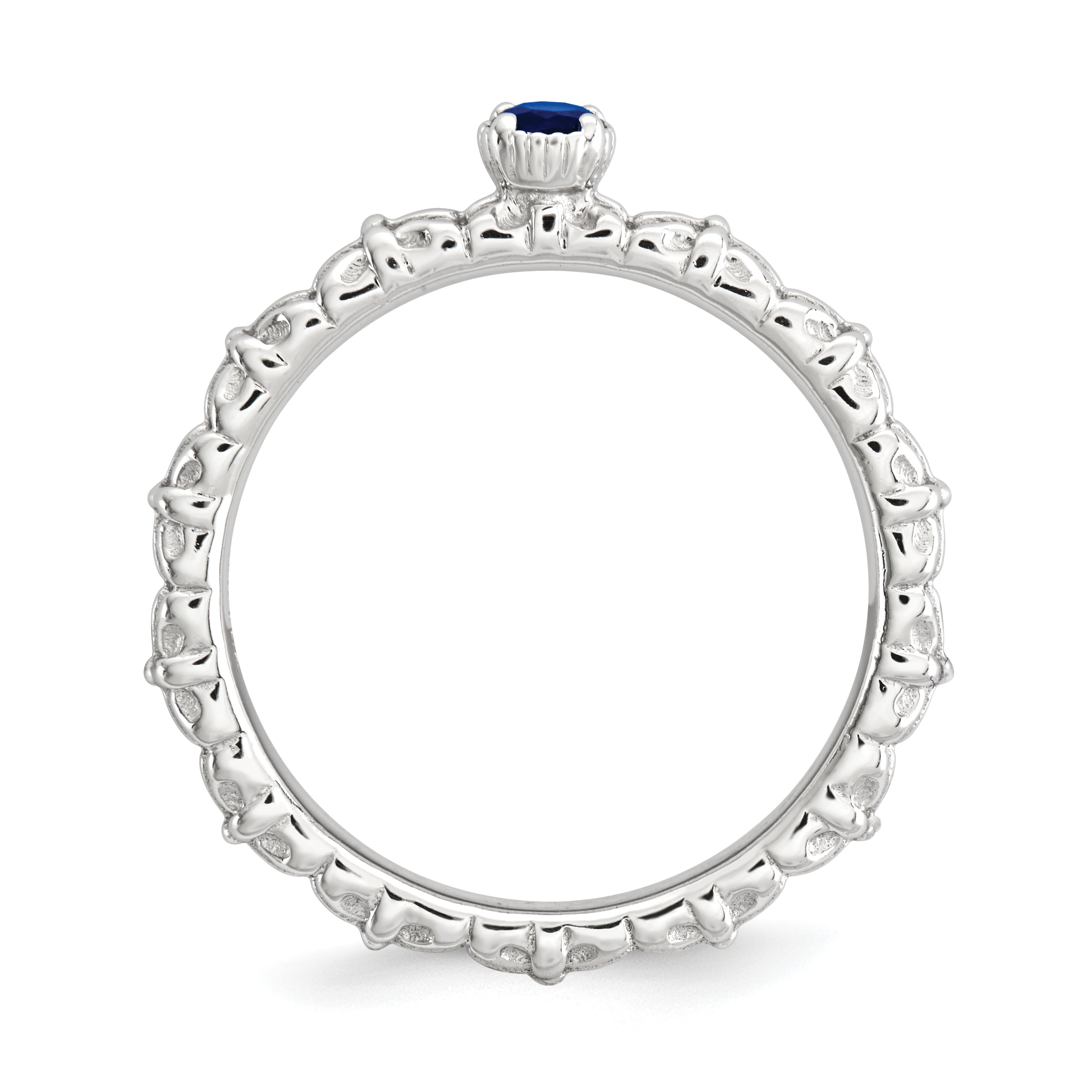 Lex & Lu Sterling Silver Stackable Expressions Created Sapphire