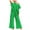 Green, variant on cfhntfmh Womens 2 Piece Outfits Short Sleeve Tops with Cropped Wide Leg Pants Lounge Matching Sets Tracksuits with Pockets
