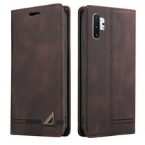 Dteck Galaxy Note 10 Case, Note 10 5G Case Wallet, RFID Blocking Premium PU Leather Folio Flip Stand Cards Slots Shockproof Drop Protective Case Cover for Samsung Galaxy Note 10 Plus - Brown
