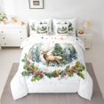 thumbnail image 2 of Feelyou Magic Reindeer Moose Bedding Comforter Set 7pcs for Teens, Winter Christmas Animal King Bedding Sets, Retro Xmas Flower Reversible Bed Sheets, Breathable Home Decor, 2 of 7