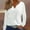 White, variant on AXXD Womens Shirts Trendy White Basic Summer 2024 Casual Shirt Long Sleeve Solid V-Neck Buttons Hollow Out Polluer Blouse Tops