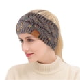 thumbnail image 3 of 4 diademas de punto para mujer, elásticas, de ganchillo, cálidas para el invierno, 3 of 7