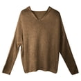 thumbnail image 5 of ManxiVoo Womens Casual Knitted Pullover Top with Hood Comfortable Loose Fit Sweater for Everyday Fall Fashion 2025 XXL Size Brown, 5 of 5