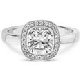 thumbnail image 3 of 5 Carat IGI Certified Cushion Shape Lab Grown Diamond Engagement Ring | 14K White Gold |Upturned Dome Bezel Halo Diamond Ring | FG-VS1-VS2 Quality Friendly Diamonds, 3 of 5