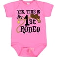 thumbnail image 3 of Inktastic Yes, This is My 1st Rodeo Cowboy Hat with Pink Band, Lasso Girls Baby Bodysuit, 3 of 5