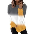 thumbnail image 2 of Womens Crew Neck Sweatshirts Long Sleeve Casual Lightweight Pullover Gradient Printed Loose Tops, 2 of 5