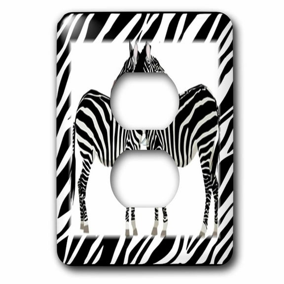 3dRose, 2 Zebras Hug With Zebra Frame, 2 plug outlet cover