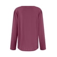 thumbnail image 3 of LISTHA Long Sleeve Shirts Women Dressy Pleated Tunic Tops Crew Neck 2025 Blouses Casual Trendy Tops Dark Purple 3L, 3 of 6