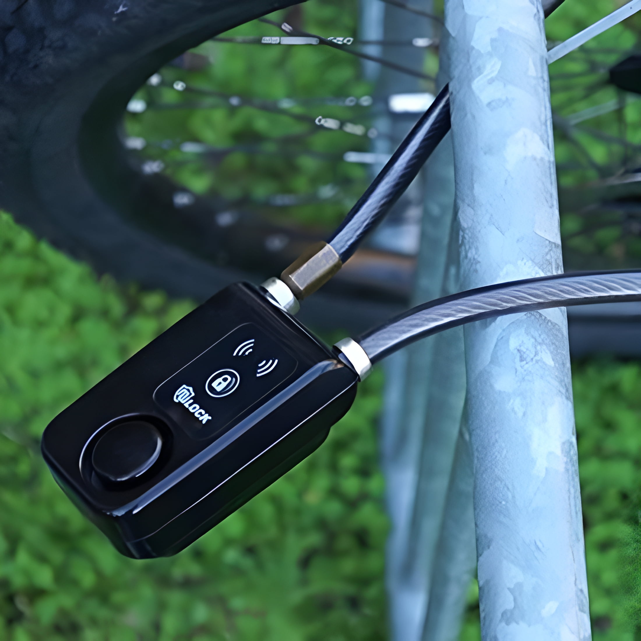 GJX 2026 New Smart Bike Lock/Bicycle Lock Bluetooth App Controlled Lock, Bike Alarm Lock 110Db, Steel Motorcycle Lock Anti Theft, Splash-Proof Bike Alarm Lock for Scooter/Stroller/Gate