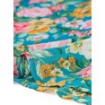 thumbnail image 5 of Blusa floral sin mangas Allegra K gasa decoración de pajarita Agua XS, 5 of 5