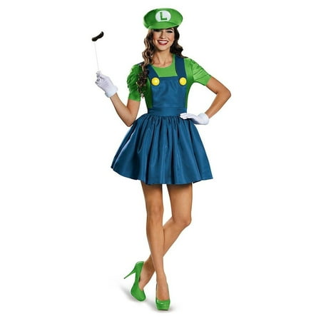 Nintendo Super Mario Bros Teen Luigi Costume Dress Junior 7-9