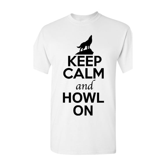 Keep Calm And Howl On Wolves Animal Lover Adult T-Shirt Tee