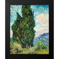 thumbnail image 2 of Van Gogh, Vincent 12x14 Black Modern Framed Museum Art Print Titled - Cypresses (1889), 2 of 5