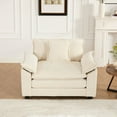 thumbnail image 4 of Newest Cloud Sofa Single Seat (Ottoman is not included), Modern Sectional Couch, for Living Room Bedroom and Apartment, Comfy Double Layer Upholstered Seat Cushion, Breathable Chenille Fabric, Beige,, 4 of 9
