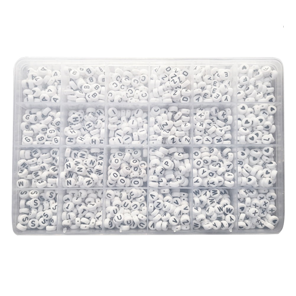 YSNOOWE Oblate Beads White with Side Holes for Creative Jewelry Making 1350Pcs