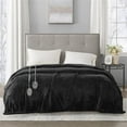 thumbnail image 2 of Pemberly Row Polyester Solid Microlight Reversible Heated Blanket in Black, 2 of 8
