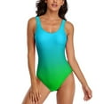 thumbnail image 2 of Blue Gre Ombre Swimsuit Sexy Gradit Print One Piece Swimwear Push Up Swimsuits Trdy Holiday Swim Beachwear, 2 of 7