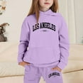 thumbnail image 2 of XEGLSBU Fall Outfits for Toddler Girls 3T Short Sleeve Girls Outfits Hoodies Letter Print Sweatshirt Stylish and Comfortable Everyday Wear Fall Outfits for Girls 10-12 Skort Purple Size 4-5 Years, 2 of 4