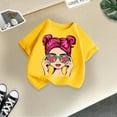 thumbnail image 2 of Girls T Shirts Cute Graphic Print Round Neck Short Sleeve Tee Summer Casual Tshirts 3 Years-4 Years, 2 of 4