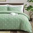 thumbnail image 1 of Maple&Stone Queen Duvet Cover Set Pieces Textu Tufted Boho Bedding Sets Zipper Closure Design with Ties Duvet Cover + Pillow Shams Comforter NOT Included ( Queen Siz, 1 of 7