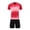 Red, variant on Qingpeng Kids Sports Training Short Sleeve V Neck Printed Top Elastic Waist Shorts Soccer Football Uniform Matching Outfit Set for Kids