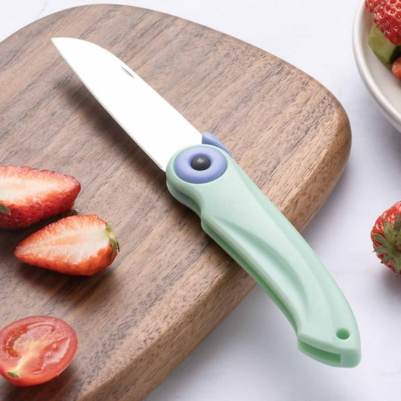 Stainless Steel Folding Fruit Peeling Knife - Portable Mini Knife with Safety Lock for Outdoor Travel Camping and Household Kitchen Use