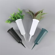 witspace Cemetery Vases with Spikes, Cemetery Decorations for Grave, Graveyard Plastic Drainable Flowers Holder, for Headstone Memorial Day Decor Outdoors Garden