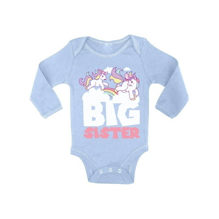 

Awkward Styles Lovely Unicorn Baby Bodysuit Long Sleeve Unicorn Birthday Gifts for Baby Girls Bodysuit for Little One Cute Baby Clothing for Girls Big Sister One Piece Outfit Big Sister One Piece Top
