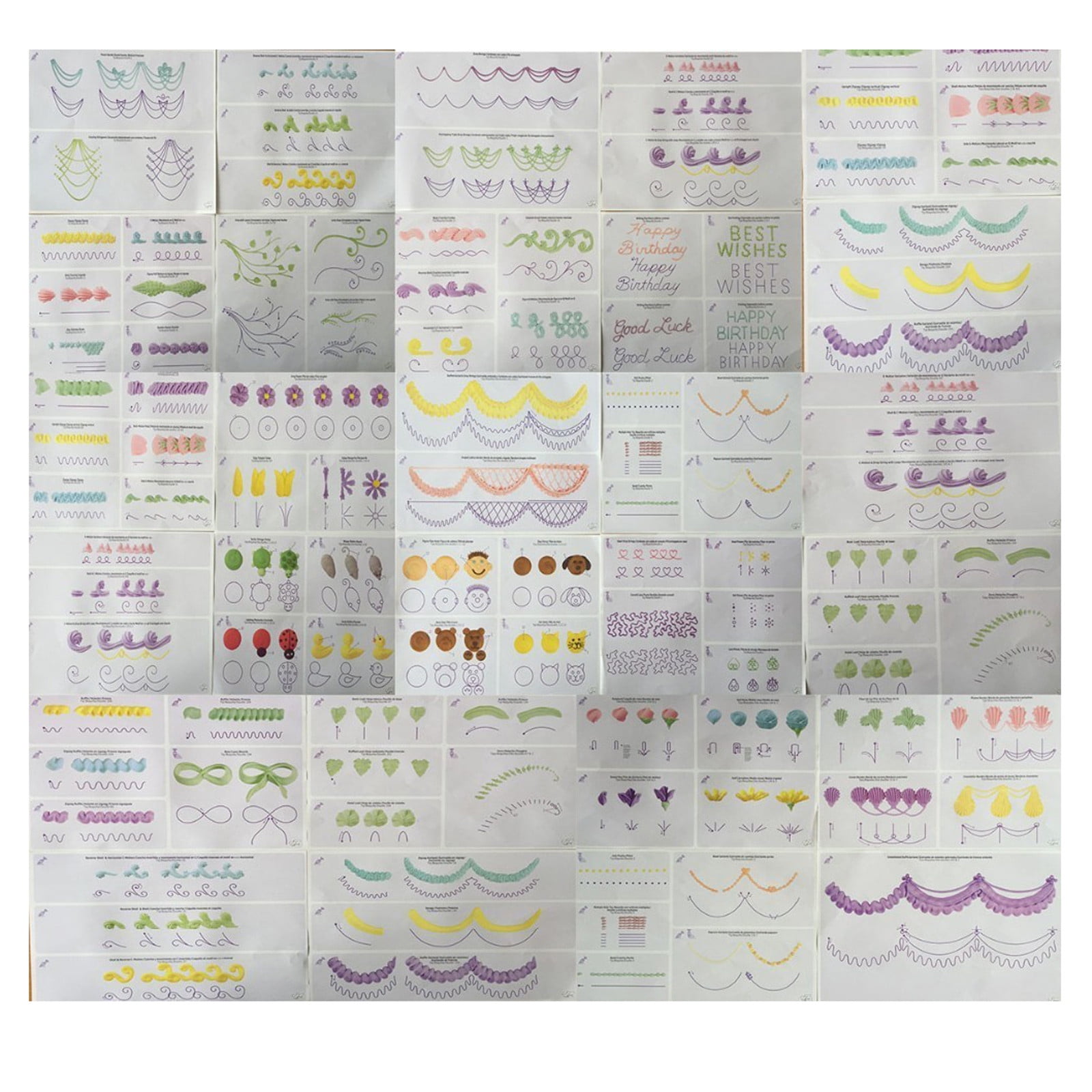 23 Sheet Cake Decorate Practice Board Icing Drawing Paper