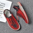 thumbnail image 3 of men's sandals lightweight breathable woven outdoor beach casual men's sandals are fashionable Red, 3 of 5