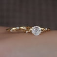 thumbnail image 3 of 14K Yellow Gold Finish Silver Round Cut Diamond Wedding Bridal Ring Set, 3 of 6