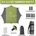 thumbnail image 4 of VILLEY Portable Hammock Rain Fly, UV Protection and PU 2500mm Waterproof Camping Tarp, 13x11.5ft Large Tent Footprint or Shelter Kit, 4 of 7