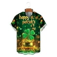thumbnail image 5 of Awdenio Mens Graphic T-shirts St Patricks Day Shirt Shamrock Printed Retr Short Sleeve Casual Button Down Holiday Shirts, 5 of 6