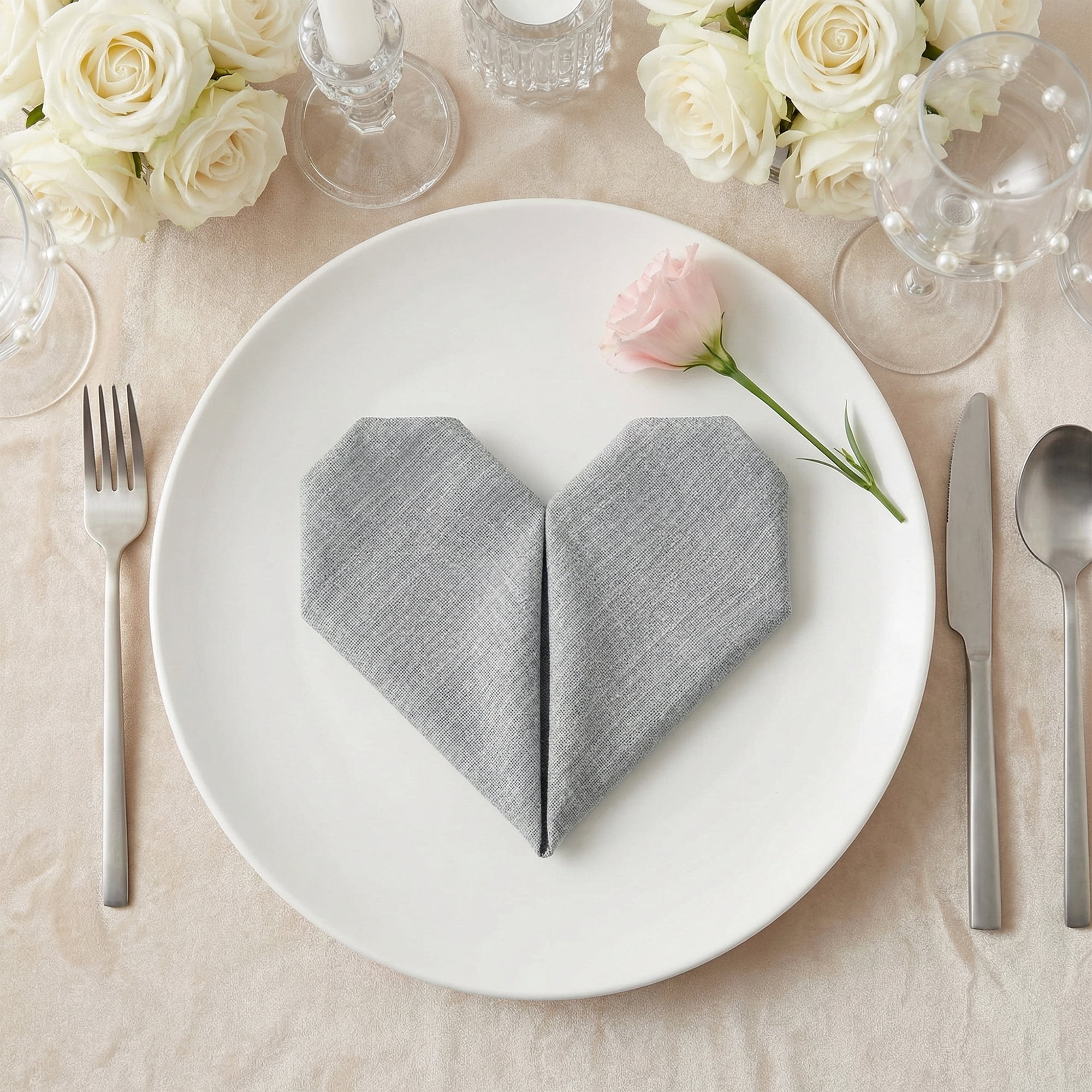 Unique Bargains 6Pcs Dinner Use Cotton Cloth Napkins Smoky Gray 20x20inch