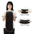 thumbnail image 3 of Thick Clip In Hair Extension 3/4 Full Head Curly Wavy Thick Hairpiece Curly Straight Synthetic Heat Resistant Hair 18 inch 3 PCS Set Thick Clip in on Hair Extensions - Natural Black, 3 of 4