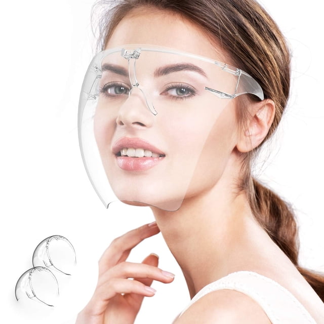 y Protection Faciale. 2 Pack Protections Faciales Complètes avec Cadre Détachable Réutilisable Anti-Éclaboussures Résistant au Brouillard et aux Rayures Adapté pour Activités Intérieures et Extérieures