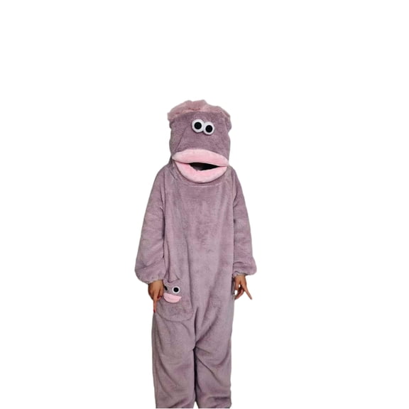 Adult Full Body Sleepwear, Adult Onesie Pajamas, Funny Pajamas for Women, Novelty Fleece Onesie, Winter Purple Fuzzy Matching Family Cartoon Loungewear Jumpsuit, Unisex for Teens