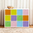 thumbnail image 2 of Juego de 12 Cajas Organizadoras de Tela Plegables | Diseño Sin Tapa, Asas Metálicas, 6 Colores Macarrón, 26x26x28 cm para Armarios, Estanterías y Habitaciones Infantiles, 2 of 8