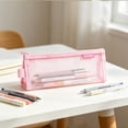 thumbnail image 2 of Mesh Zipper Pen Pouch,Multi-Color Clear Pencil Case,Cosmetic Bag Cute Pencil Case,Portable Office Stationery Pouch for Students Adults Office Classroom,Clear Exam Pencil Pouch,Pencil Pouches Case, 2 of 8