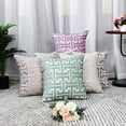 thumbnail image 5 of PiccoCasa Set of 6 Square Geometric Patterns decorate Cushion Covers Set, 17"x17", Multicolor, 5 of 7