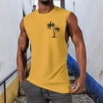 thumbnail image 2 of KPOPLK Mens Tank Tops Beach Summer Sleeveless Shirts Graphic Vacation Tanks Muscle Gym Tank Top 2XL Yellow, 2 of 4