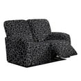 thumbnail image 2 of Jiueut Black Leopard Print Recliner Loveseat Cover, Non Slip Sofa Slipcover Washable Reclining Chair Covers Home Interior Accessories Decoration Set of 6, 2 of 7