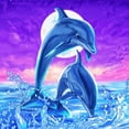 thumbnail image 2 of Cuadros Decorativos Kits de pintura de diamante DIY 5D de delfines saltando artesanías de decoración de pared de taladro redondo completo Ehuebsd embutido en tela, 2 of 8