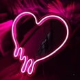 thumbnail image 2 of Heart Neon Sign Light Melt Heart Neon Light Mirror Sign LED Pink Heart Neon Sign Light for Bedrooms Girls Rooms Parties Studios Beauty Salon Decor Birthday Gifts, 2 of 6