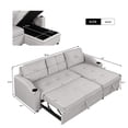 thumbnail image 5 of Aukfa Sofa Bed, Sleeper Sofa, 2 in 1 Pull Out Bed with Storage Chaise for Living Room, Linen, Gray, 5 of 11