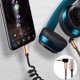 thumbnail image 3 of Cable de Extensión USB-C en Espiral de Resorte A 90 Grados de 3,5 mm para Auriculares, Conector Auxiliar de Audio, Estéreo, para Coche, para Smartphone., 3 of 6